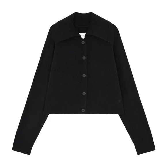 LOULOU DE SAISON Sao Cardigan, M, Black - Picture 2 of 7